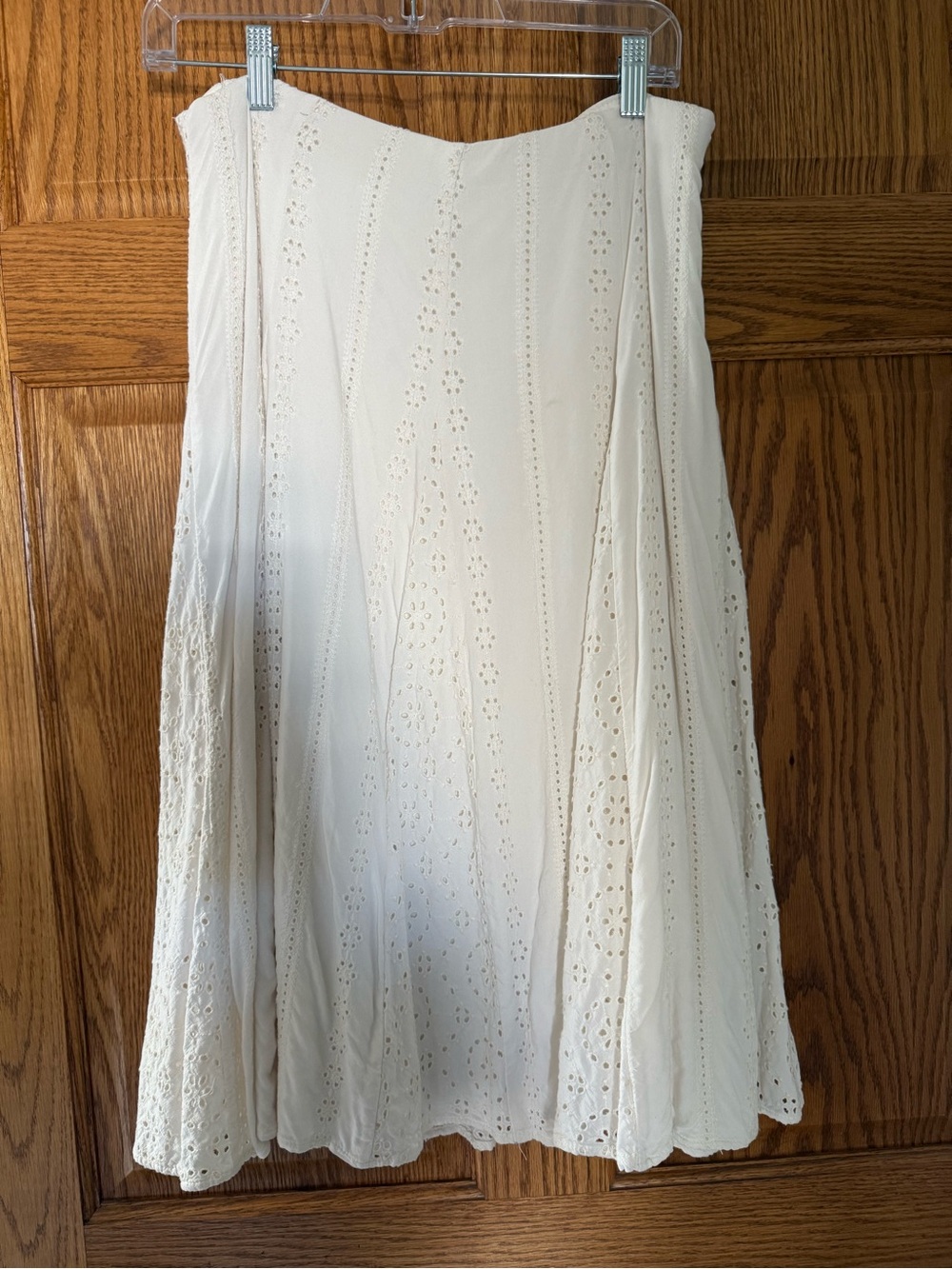 Abercrombie & Fitch Cream Broderie Midi Skirt